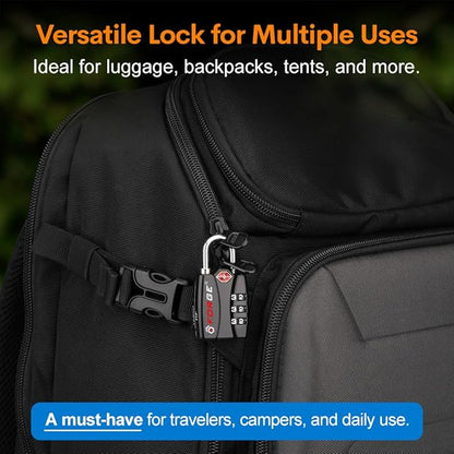 Forge Luggage Locks TSA Approved 6 Pack Black, Small Combination Lock with Zinc Alloy Body, Open Alert, Easy Read Dials, for Travel Suitcase, Bag, Backpack, Lockers.