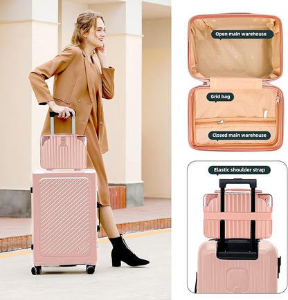 14inch Hard Shell Cosmetic Organizer Travel Train Hand Luggage Small Portable Carrying Suitcase Makeup Case Bag for Women Toiletry