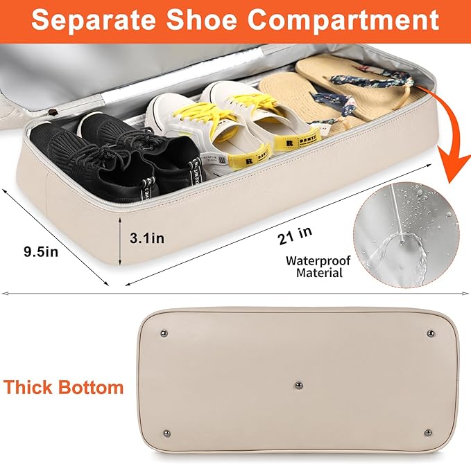 IBFUN Weekender Bags for Women, 21" Weekender Travel Bag, Travel Duffle Bag with Shoe Compartment Carry on Overnight Duffel Bag for Weekend Travel Business Trip, 3PCS