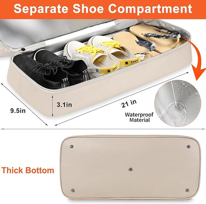 IBFUN Weekender Bags for Women, 21" Weekender Travel Bag, Travel Duffle Bag with Shoe Compartment Carry on Overnight Duffel Bag for Weekend Travel Business Trip, 3PCS