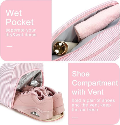 BLUBOON Duffle Bag Girls Kids Cute Gym Bag with Shoes Compartment & Wet Separation Waterproof Sports Overnight Travel Bag