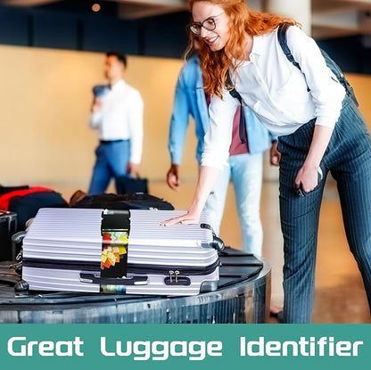 Slohif Luggage Straps for Suitcases Travel Belt Accessories Luggage Connector Identifiers Over Handle with Buckle Unique Nylon Adjustable Strap for Sleeping Bag Car Seat Colorful Flower (2 Pack)