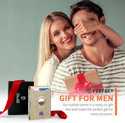 Zitahli Men's Wallets Airtag Holder Slim Rfid Leather with Gift Box