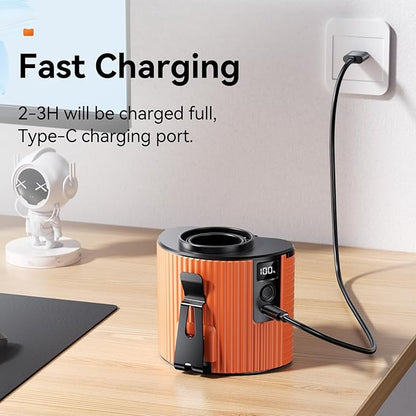 Portable Fan,Rechargeable Waist Fans,11000RPM Strong Airflow Mini Wearable Belt Fan,5 Speed,Personal Clip Waist Fans for Outdoor,Camping,Jobsite,Fishing,Travel (K20-Orange)