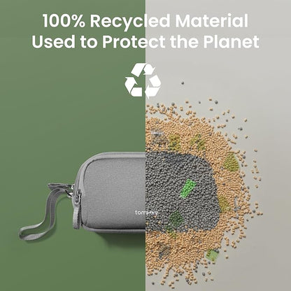 tomtoc Electronic Organizer Travel Case, Water Resistant Dual Compartment Tech Pouch Cable Organization Storage Bag for Charger, Cord, Phone, Hard Drive, Power Bank, Accessories Travel Essentials