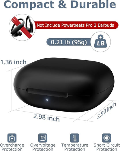 Charging Case Replacement Compatible with Powerbeats Pro 2-600mAh Battery Portable Wireless Charger Case with Bluetooth Pairing