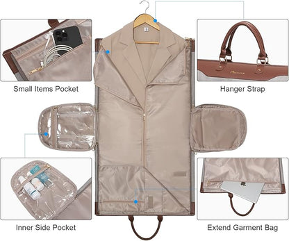 Modoker Carry on Garment Bags for Travel, Convertible Garment Duffel Bag with Shoulder Strap for Men Women- 2 in 1 Hanging Suitcase Suit Travel Bags