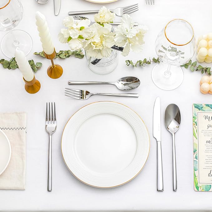 KINGSTONE Silverware Set, 40-Piece Forged Flatware Cutlery Set Premium Stainless Steel, Service for 8, for Home, Wedding, Party,Gift, Mirror Polished and Dishwasher Safe