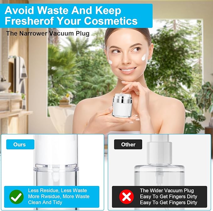 30 Pack TSA Approved Skincare Empty Travel Bottles, 1.7/1/0.7/0.34oz Refillable Travel Size Containers, Leak-Proof Toiletry Bottles for Skincare and Creams, Lotion, Eye Cream, Liquid, Foundation