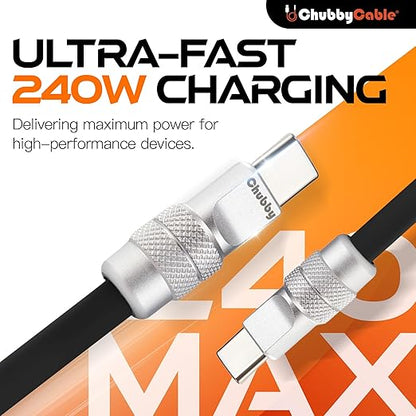 chubbycable USB C Cables 2 Pack [3.3ft + 6.6ft], 240W Fast Charging Cable Soft Silicone C to C Charger Cord Compatible with iPhone 17-15 Series, MacBook, Samsung, iPad, Green, Type-C to Type-C
