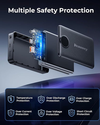 Heated Vest Battery Pack 20000mAh Compatible with ORORO, for Venustas, Battery Pack for Heated Vest with 5V USB+7.4V DC Dual Port, Rechargeable Power Bank for OCQOCQ, for TODWARM, for Weamest