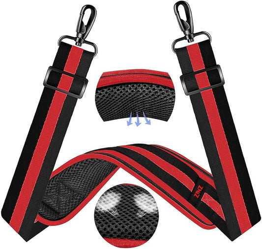 ZINZ 60" Universal Strap with Ultra-thick Fixed Breathable Pad - Adjustable Heavy-duty Shoulder Strap for Laptop, Crossbody Luggage, Gym Bag, Camera Bag and More - TW01B02