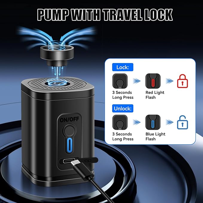 36L Vacuum Bags for Travel, Waterproof Compression Bags with Wireless Lockable Pump, Reusable Vacuum Packing Cubes Compatible with Suitcase, Luggage, Backpack (1PC + Pump + Shoulder Strap)