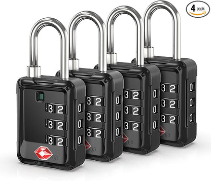 Joyway Luggage Locks TSA Approved, Travel Lock with Zinc Alloy Body, Open Alert, Easy Read Dials, for Travel Suitcase, Bag, Backpack, Tent, Fence, Lockers