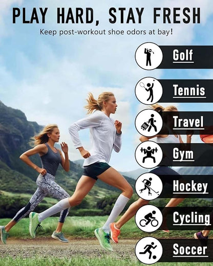 Smell Proof Shoe Bags for Travel-Soccer Cleat Bag Smell Proof with Active Carbon Fabric | Odor-Absorbing Water-Resistant Track Shoe bags for Sports (Black & Grey, UP TO US14)