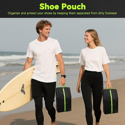 2 Pack Smell Proof Shoe Bags for Travel, Water-Resistant Odor Absorbing Cleat Shoe Organizer with Zipper | Sports Shoe Pouch for Soccer, Golf, Gym, Tennis, Baseball, Running