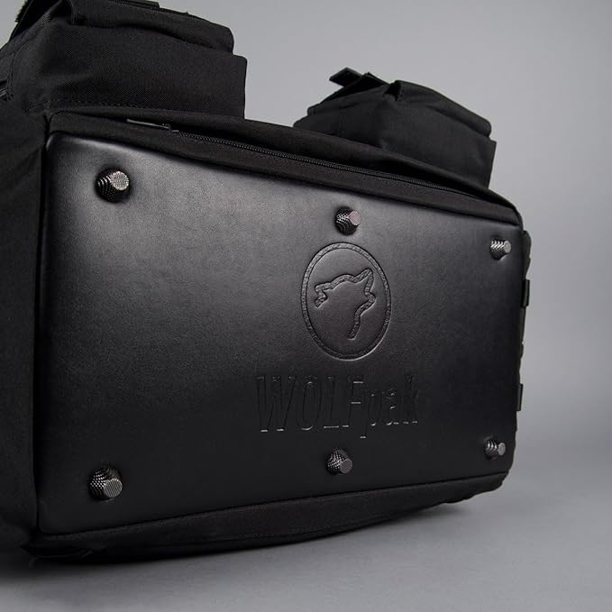 WOLFpak 20L Mini Duffle Bag for Gym & Travel | Waterproof Carry-On Weekender Bag with Shoe Compartment, Hard Bottom, and Tactical Molle System (Nightshade)