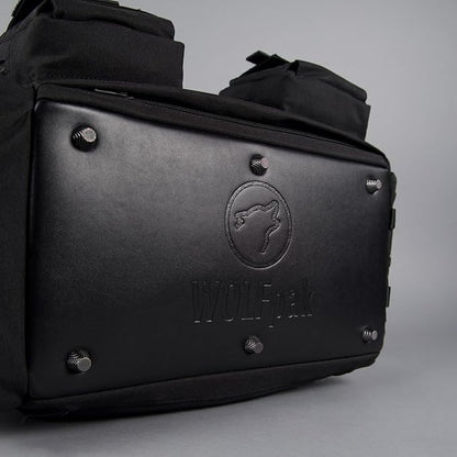 WOLFpak 20L Mini Duffle Bag for Gym & Travel | Waterproof Carry-On Weekender Bag with Shoe Compartment, Hard Bottom, and Tactical Molle System (Nightshade)