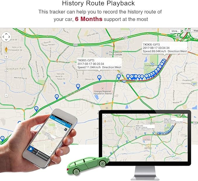 TKSTAR 4G GPS Tracker for Vehicles 10000mAh Magnetic Car GPS Tracker Locator Real-time Anti-Theft Tracking Device for Vehicles, Motorcycle, Trucks, Boats (4G TK905B)