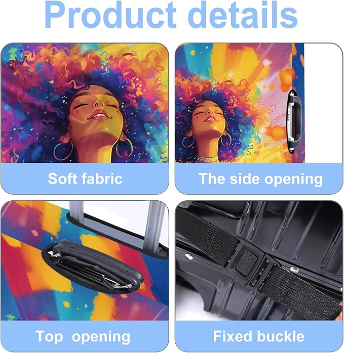 Luggage Cover Washable Suitcase Protector Anti-scratch Suitcase cover Fits 20-34 Inch Luggage (Girl-1, XL(32-34inch suitcase))