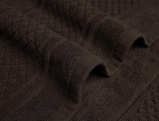 Avalon Towels Brown Bath Mat - 100% Cotton Set of 2 Absorbent Bathmat - Bathroom Mats Quick Dry Bath Mats for Bathrooms (22x34 Inches)