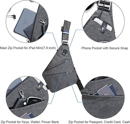 NIID Sling Bags Mens Lightweight Crossbody Chest Casual Daypack Anti-theft Water Resistant Shoulder Backpack