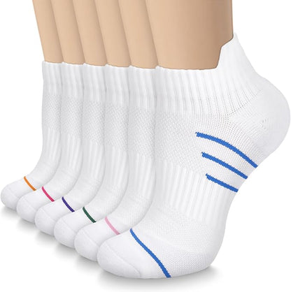 5 Pairs Copper Compression Socks for Women & Men - Ankle Plantar Fasciitis Arch Support Running Socks for Athletic