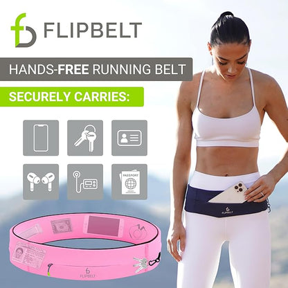 FlipBelt Zipper Running Belt, Waist Pack for Fitness and Running, US Company