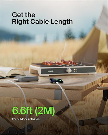 Belkin BoostCharge USB-C to USB-A Cable (2M/6.6ft) for iPhone 16, iPhone 16 Pro, iPhone 15, Samsung Galaxy S25, S25 Ultra, S24, Pixel 9, iPad Pro, Nintendo Switch 2, CarPlay & More - White