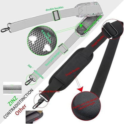 ZINZ Shoulder Strap Universal Bag Strap - 78" Ultra-Thick Padded with Dual Balanced Adjustable Buckles for Briefcase, Travel, Sports, Laptop, Crossbody Bag，Butterfly