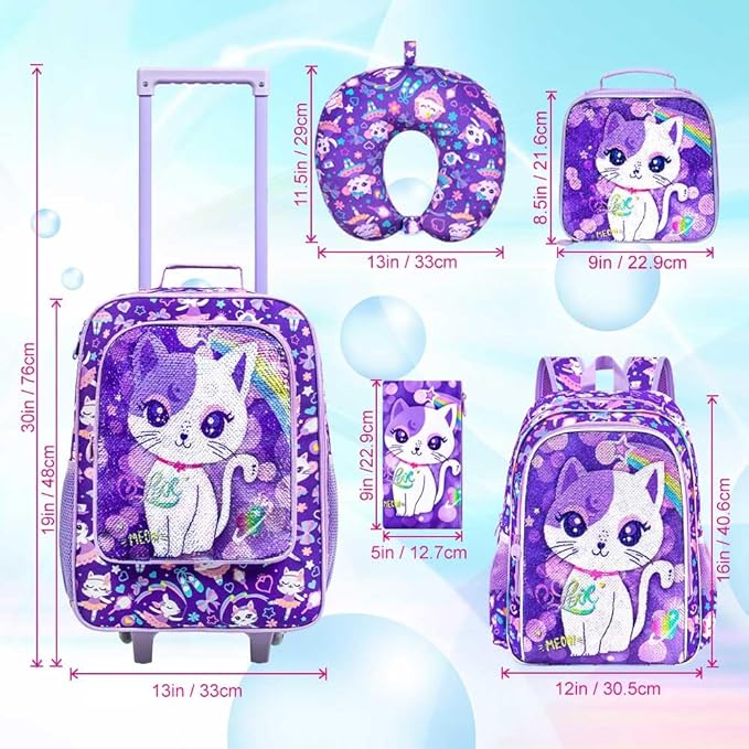 KLFVB Kids Luggage for Boys Girls, Cute Rolling Wheels Suitcase for Toddler, Children Travel Carry on Suitcase