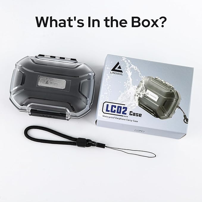 Linsoul LC02 in Ear Monitor Case, Portable Earbud Hard Case, Waterproof Earphone Storage Box, Travel Carrying Case for Headphones and IEM Cables, Fit for ZS10 PRO Cadenza Supermix4 Hype4 Zero:2 Zonie