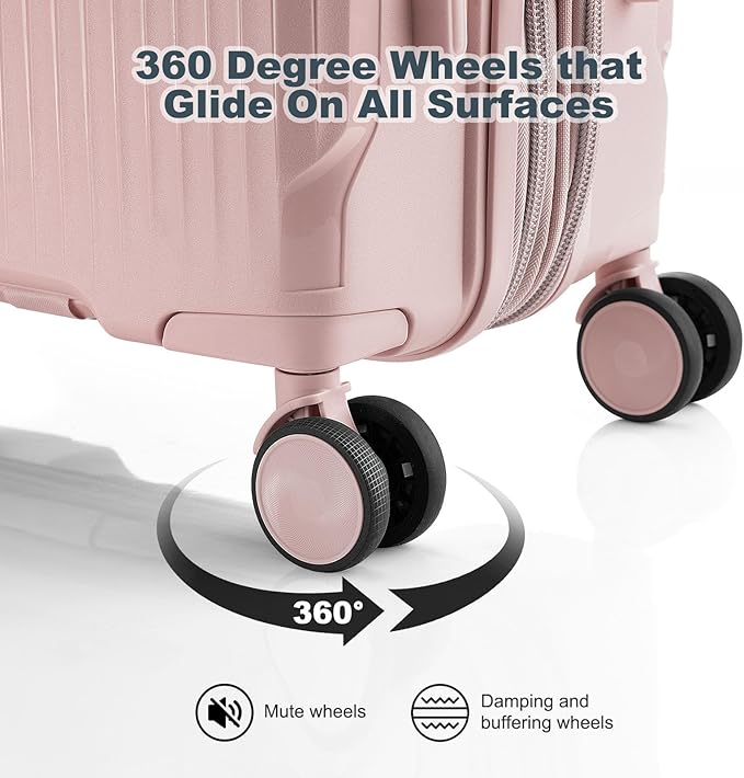 Nazhura Luggage Set, 3-Piece Hardside Suitcase Set, 20-inch Carry On, 24-inch, 28-inch Luggage