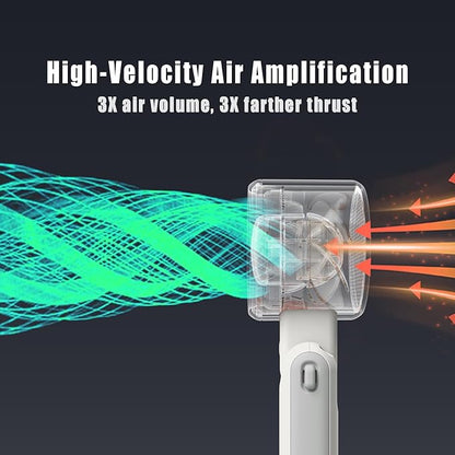 Foldable Handheld Fan | 5-Speed Turbo Blast | 16-Hour Runtime | Type-C Fast Charging | 3-in-1 Portable Design - Perfect for Travel, Camping, Office & Gifts