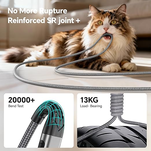 Compatible with i Phone, USB A to Lightniing Cable, 3Pack 10FT Long Fast Charging Cord Braided Appple Phone Cable for i Phone 14 13 12 11 Pro Max XS XR and More - Grey