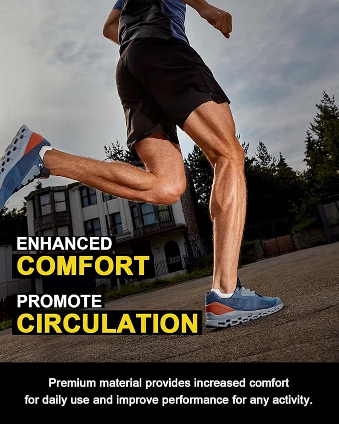 5 Pairs Copper Compression Socks for Women & Men - Ankle Plantar Fasciitis Arch Support Running Socks for Athletic