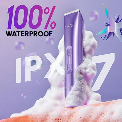 Bikini Trimmer for Women Dual Head – IPX7 Waterproof & Painless Electric Razor for Pubic Hair, Face, Legs, Underarms – Portable Cordless Shaver with Fast Charging, Teen Girl Gifts Trendy Stuff, Purple