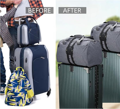 Adjustable Luggage Straps for Suitcases Add a Bag High Elastic Travel Bag Bungees Connecting Carry On Bag TSA Approved (4 Pack Black)