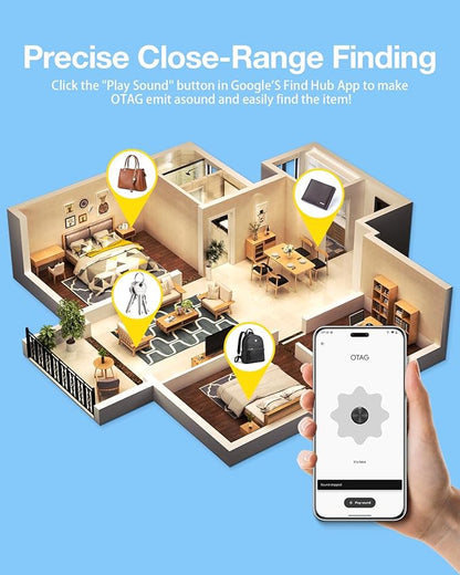 Air Tags for Android,Air Tags-1 Pack Android,Android Tracker Tags,2 Year Battery Life,Google Find Trackers for Google'S Find Hub App,IP65 Waterproof Luggage Tracker Android for Keys,Wallets,Luggage