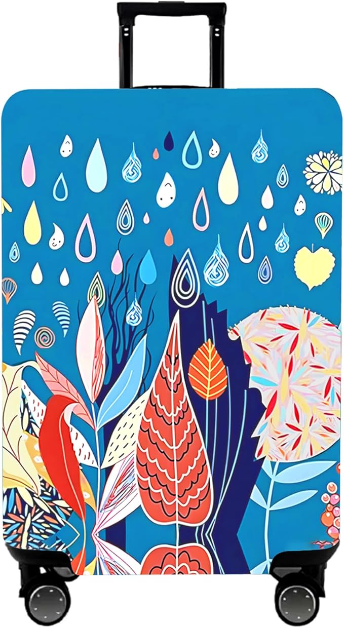 WUJIAONIAO Travel Luggage Cover Baggage Suitcase Cover Protector Skins 18-32 Inch (rainy season, L (for 25-28 inch luggage))
