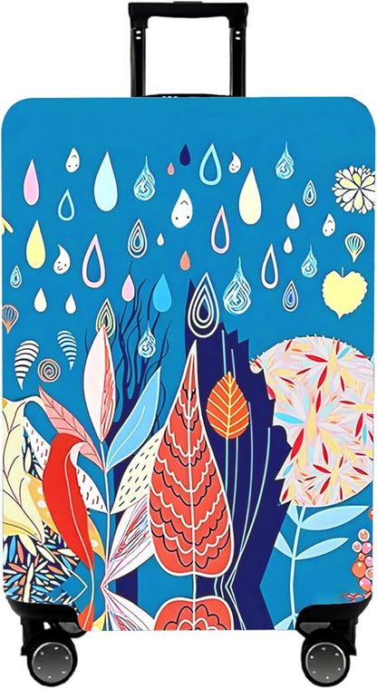 WUJIAONIAO Travel Luggage Cover Baggage Suitcase Cover Protector Skins 18-32 Inch (rainy season, XL (for 29-32 inch luggage))
