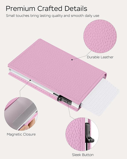 Women's Small Wallet - Sleek & Secure - RFID Blocking Compact Wallet with Slim Lightweight Pop Up Credit Card Holder, Premium Leather Capacity 11+ Cards Plus Cash & ID, Gift for Her