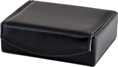 Mens Leather Travel Cufflinks Ring Storage Box Case Includes 2 Sets Metal Collar Stays - Holds 9 To 12 Pairs - ‎5.75 x 4.75 x 1.75 inches Holder Organizer