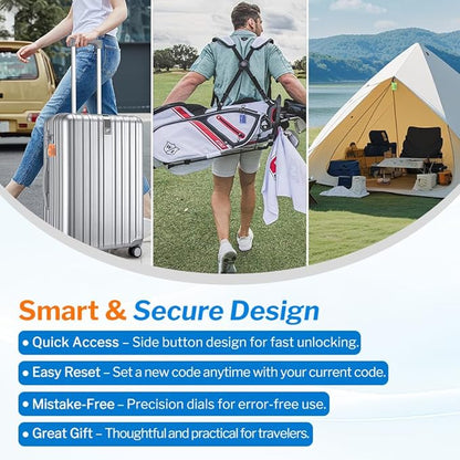 Forge TSA Approved Luggage Locks 4 Digit Combination TSA Travel Locks with TSA008, Open Alert Indicator, Zinc Alloy Body for Luggage, Suitcase, Backpack, and More. Green 2 Locks.