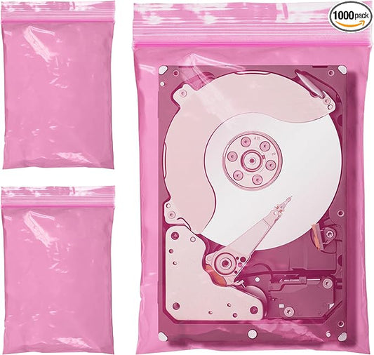 APQ Plastic Reclosable Zipper Bags, 6 x 8 Inch. Pack of 1000 Anti Static Poly Bag. Plastic Jewelry Bags. Anti Static Bag Resealable. Resealable Plastic Bags. Jewelry Poly Bags Reclosable