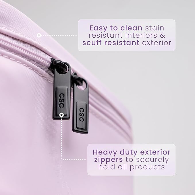 CLEAN SKIN CLUB Clean Towels XL Dedicated Travel Cosmetic Makeup Bag, Portable Large Capacity Beauty Toiletry Water Resistant Organizer Case with Dividers, Zipped Compartments