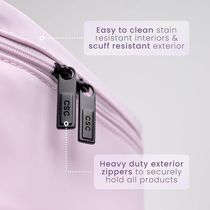 CLEAN SKIN CLUB Clean Towels XL Dedicated Travel Cosmetic Makeup Bag, Portable Large Capacity Beauty Toiletry Water Resistant Organizer Case with Dividers, Zipped Compartments