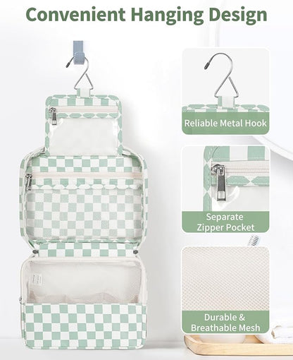 Narwey Small Hanging Travel Toiletry Bag for Women, Travel Bag for Toiletries, Makeup Bag Organizer Cosmetic Bags Make Up Bags for Girls