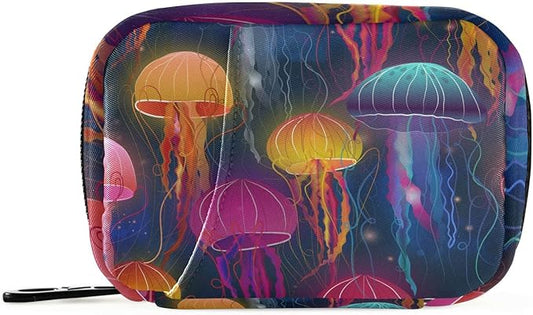 Cute Pill Organizer Weekly Travel Pill Box 7 Day Large Capacity Pill Dispenser with 8 Pill Container Daily Pill Box Organizer Vitamin Holder Pill Bottle Organizer Small Pill Case Jellyfish