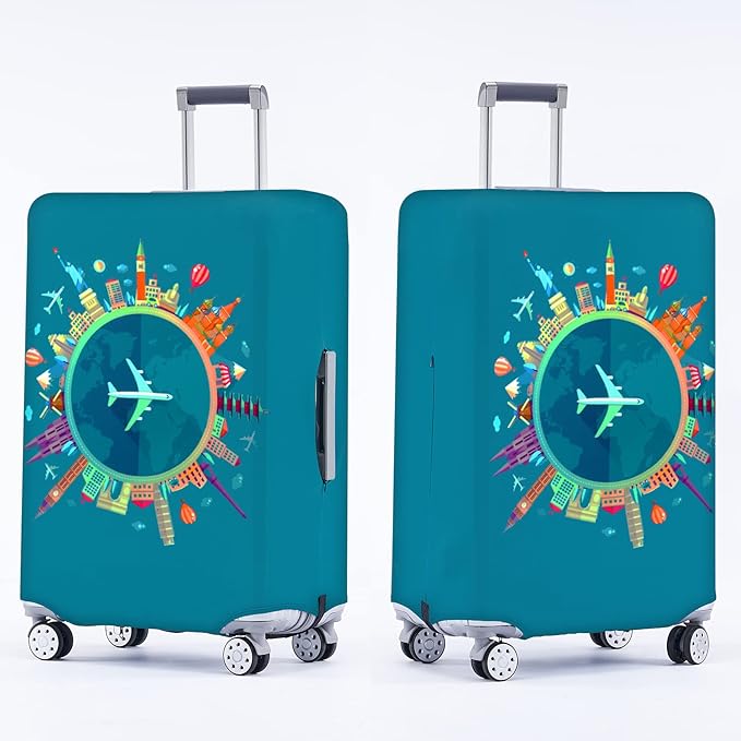 Travelkin Luggage Covers For Suitcase Tsa Approved,Suitcase Cover Protector Fit 18-32 Inch Luggage (Dreaming Blue, S)